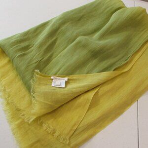 Eileen Fisher Linen/Silk Yellow/Green Scarf Wrap